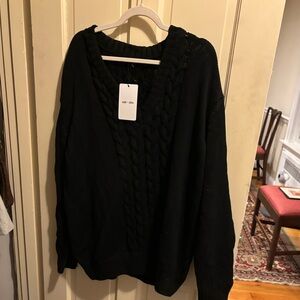 Stella Carakasi Black Cable Knit Sweater XL